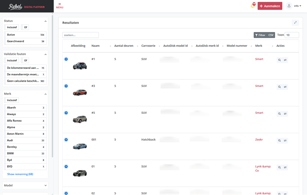 Screenshot Digital Platform Rebel Lease